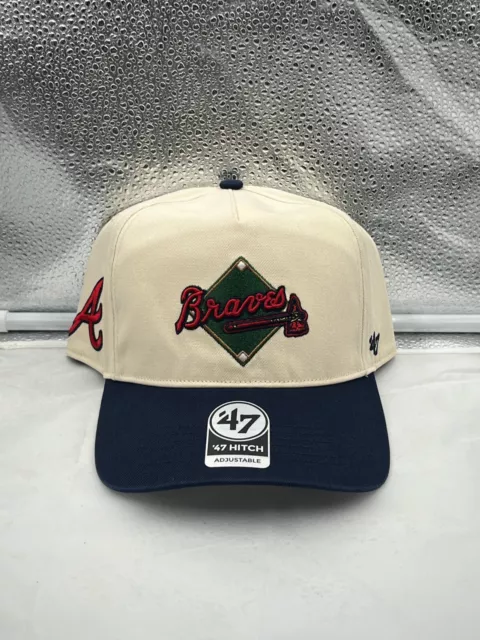 Atlanta Braves MLB '47 Brand Natural Two Tone Hitch Adjustable Snapback Hat