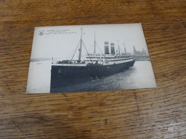 cpa Anvers paquebot "Lapland " Red Star Line 1908 Belfast 194 White Star Line