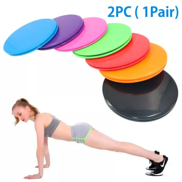 2 Dual Sided Fitness Yoga Gliding Discs Core Sliders Home Gym Abs Leg  Workouts