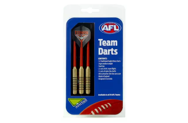 Essendon Bombers AFL Dartboard Darts Set 3 Flights & Case Man Cave Gift