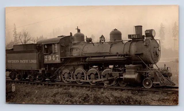 Antique Photograph Southern Pacific Lines Train Railroad 2947 Buxton Oregon VTG