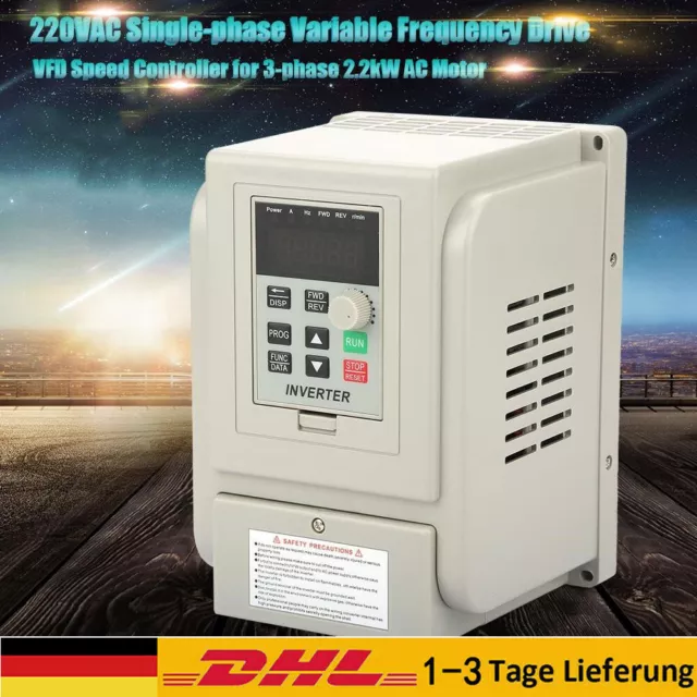 Einphasig VFD Drehzahlregler Frequenzumrichter für 2.2kW AC motor 3-phase 220V