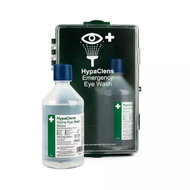 HypaClens Economy Eye Wash Cabinet incl x2 500ml Eyewash Bottles