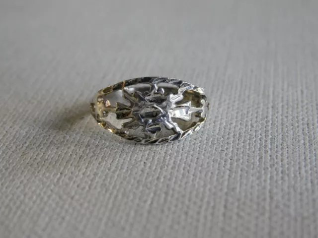Sterling Silver 925 Diamond Etched Band Ring Sz 5.75 6