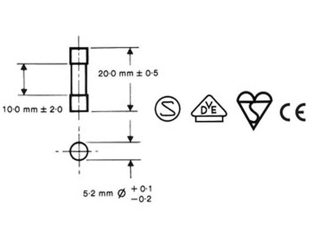10 x Fusible verre temporise 5x20mm 5A                                    FU5T5A 2
