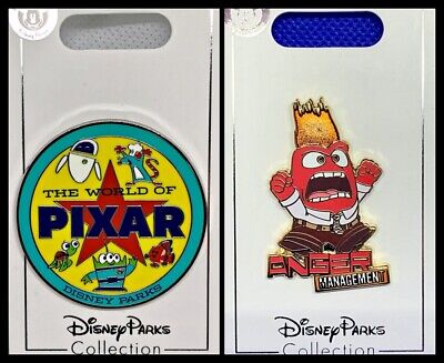 Disney Parks 2 Pin Lot The World of PIXAR + Inside Out Anger - NEW