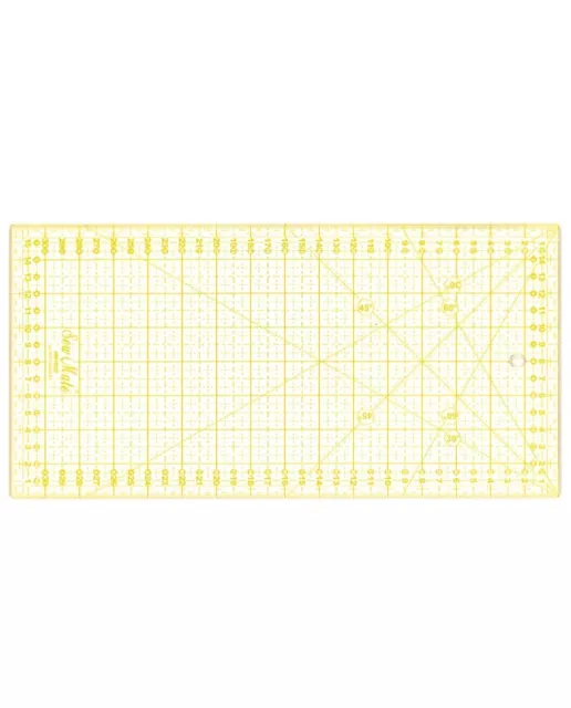 TEXI 4067 Righello per quilting, scala metrica, 160x320 mm, giallo