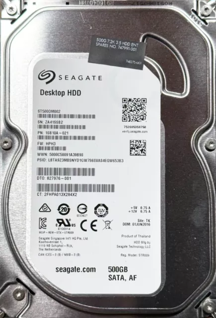 Seagate 500GB 7200 RPM SATA Hard Drive HDD ST500DM002 Used