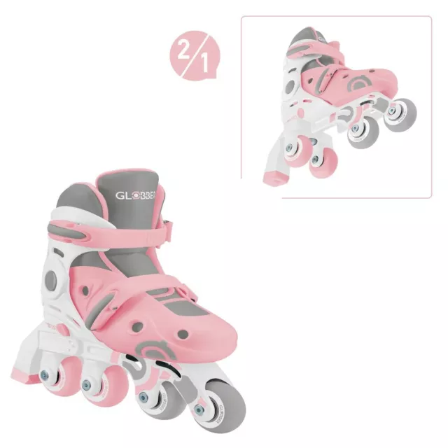 Authentic Sports Globber Learning Skates 2in1 pastellrosa, Gr. 26-29