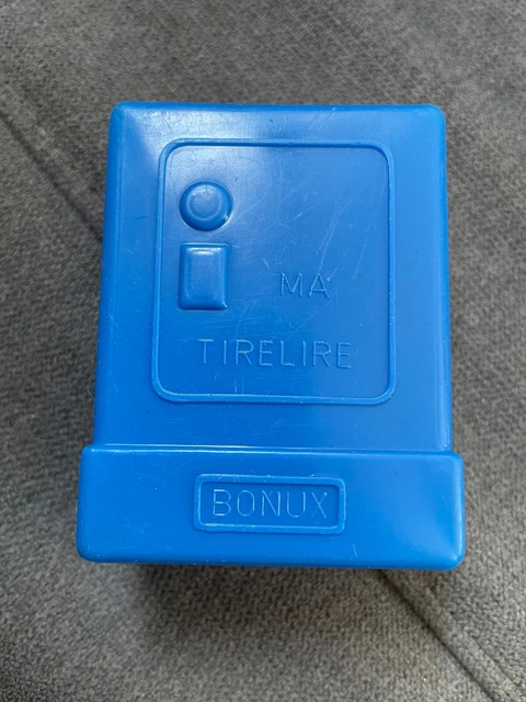 Rare jouet ancien plastique Tirelire publicitaire BONUX