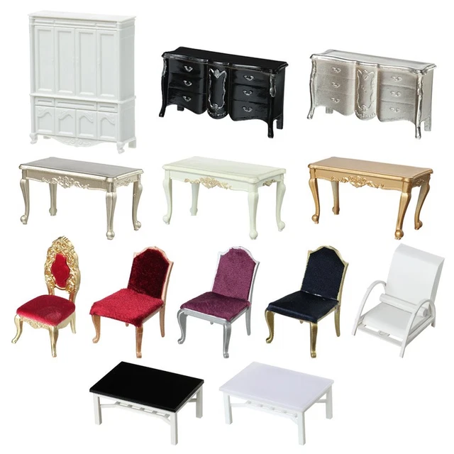 Dollhouse Chair Sofa Doll House Decor Stool Model Miniature Table Furniture