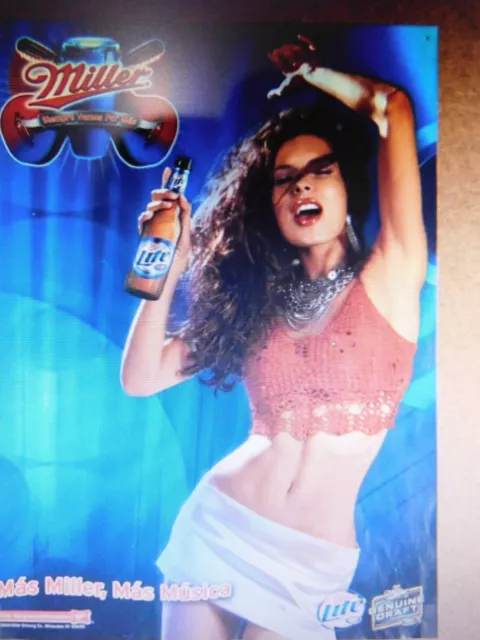 Miller Beer Poster 2004 Miller Lite Genuine Draft Siempre Vamos Por Mas 18 "x 13