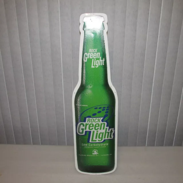 Rolling Rock Beer SIGN Green Light Bottle Latrobe Brewing Company 2003 36"