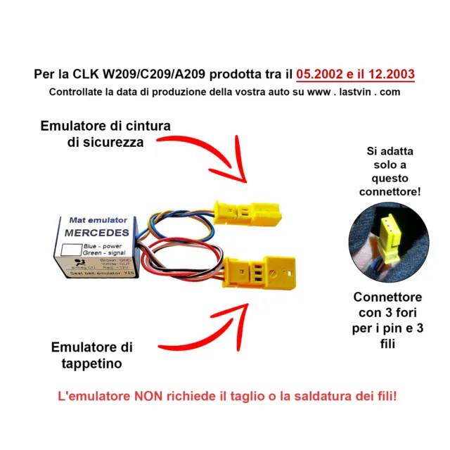 Sedile Tappetino emulatore diagnostico per Mercedes-Benz CLK W209/C209/A209 (200