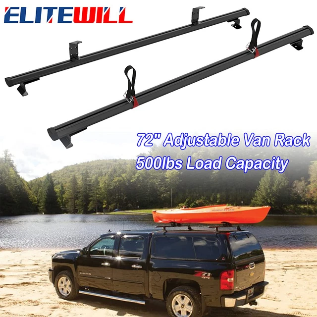 72" Truck Cap Topper Ladder Roof Van Rack for Kayak Canoe Lumber Pipe 500lbs CA.