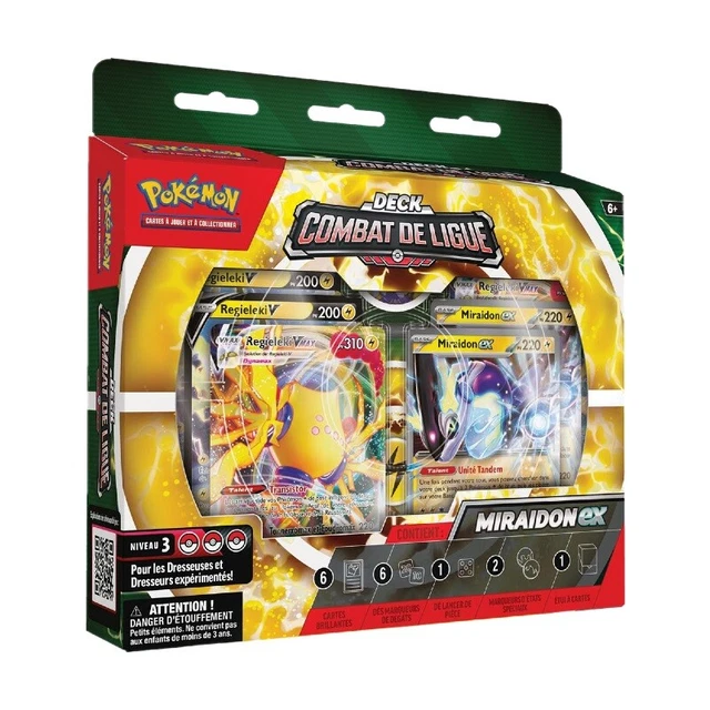 Deck Combat Deluxe Pokémon - Miraidon-ex - 60 Cartes Prêtes à Jouer + Accessoires - Jeu De Cartes à Collectionner