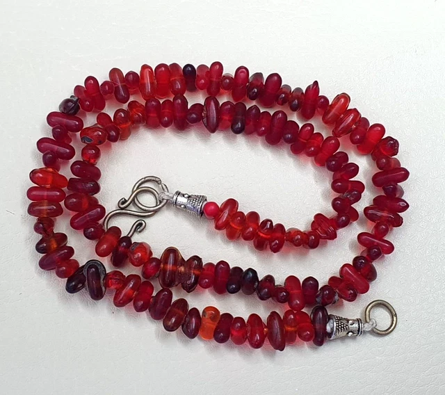 AA Antique Old Beads Traded RED color Glass Beads Jewelry Necklace  Mala