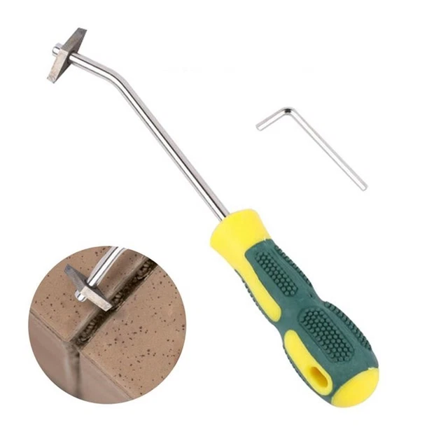 Tungsten Steel Grout Removal Tool with Anti Skid Handle for Tile Seam Cleaning