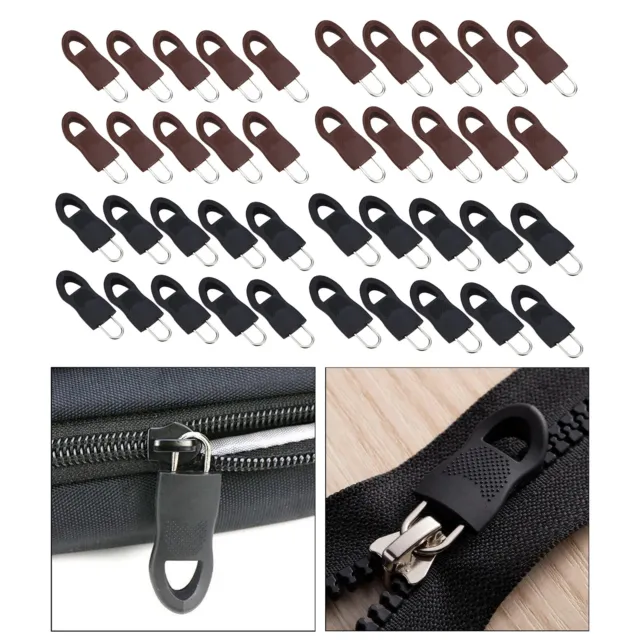 10Pcs Detachable Zip Fixer Zipper Tags Repair Pull Tab Set for Clothes Bags