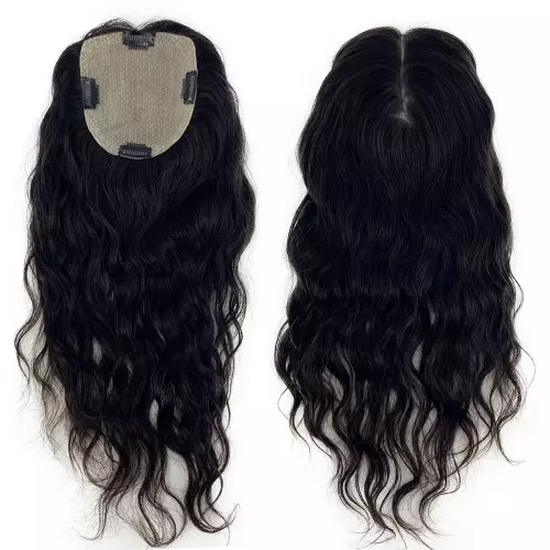 Clip In Silk Top Base for Women 15x15 CM European Wavy Virgin Human Hair Topper