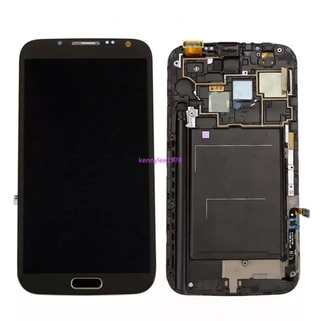 Écran LCD Display Pour Samsung Galaxy Note 2 N7105 Vitre Tactile Châssis Gris