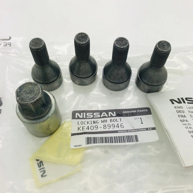 NISSAN QASHQAI J11 Micra K14 Locking Alloy Wheel Locking Nuts Bolts Kit