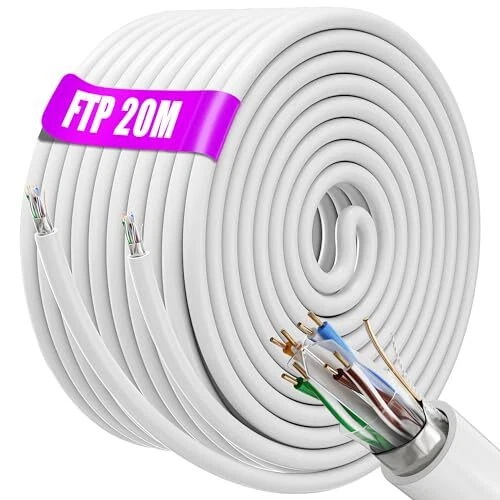 Câble ethernet réseau Cat6 RJ-45 blindé 20 pi Jaune main image 0