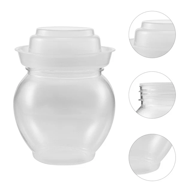 Vidrio de fermentación para verduras vidrio de pepino transparente recipiente de plástico sello
