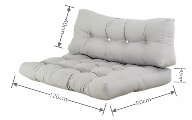 Coussin Palette exterieur Matelas Palette gris foncé lot de deux assise FR park