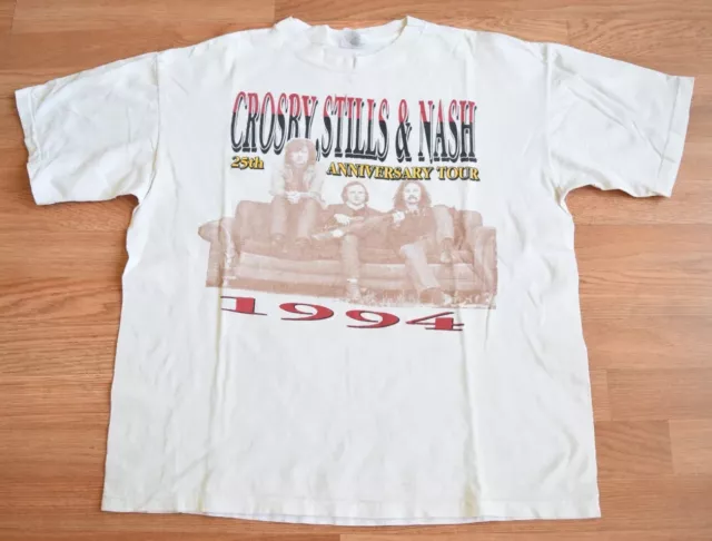 Vintage 1994 Crosby Stills & Nash Tour Shirt Tee L Fleetwood Mac Neil Young