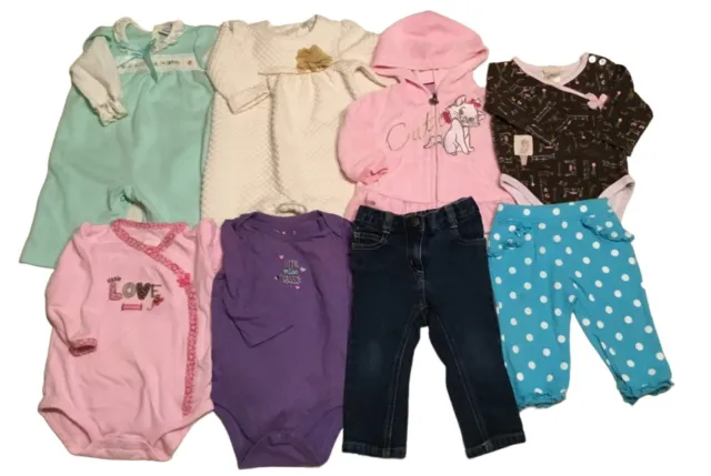 Baby Girl Lot Outfits Pants Jeans Jumper 6 months Carters Disney