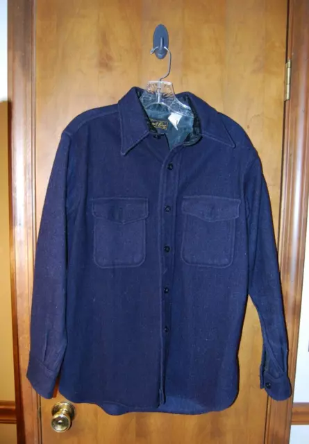 Vintage  Sport King Button Down  Shirt Jacket Size L Wool Blend union label