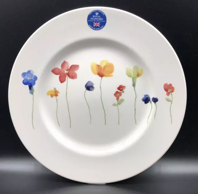 Royal Stafford Scattered Flowers Large Dinner Plates 11"  NEW (Set of 4)