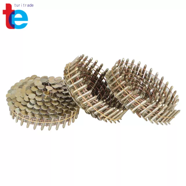 15 Degree 7/8" × 0.12" Galvanized Coil Roofing Nail 3/8" Head Diameter 7200Pcs