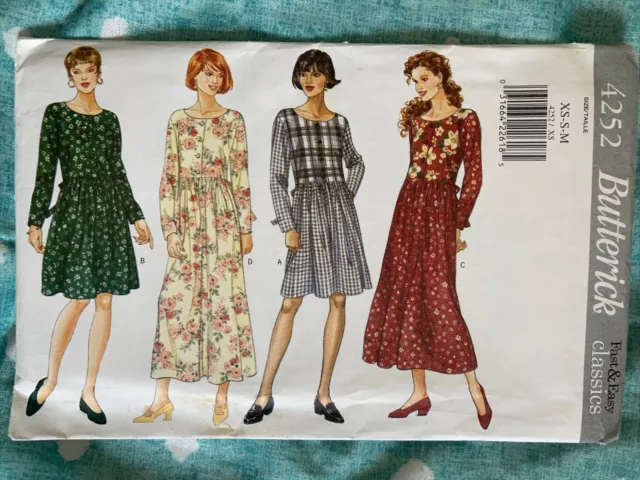 Butterick 4252 Misses/Misses Petite Pullover Dress Sewing Pattern 6-14 Uncut
