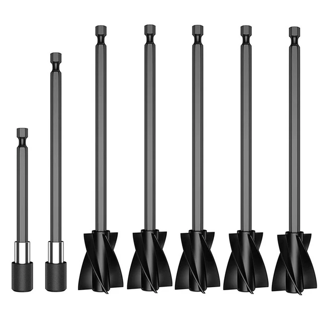 5Pcs Resin Mixer Paddles with 2 for EXTENSION Rods, Reusable Paint Mixer L5J9