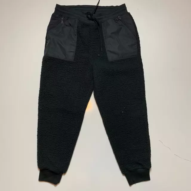 Offline By Aerie Womens Sherpa Joggers Black Drawstring Waist Pockets L New