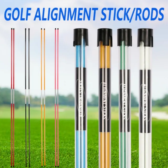1 Pair 1.22M Golf Alignment Sticks Practice Swing Tour Trainer Rod Striking Aid