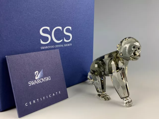 Swarovski Crystal Scs Baby Gorilla Figurine New In Original Box!!!