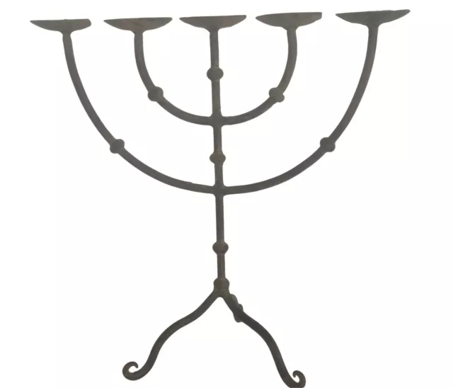Large 16"  Vintage Old Wrought Iron Candle Stand Home/ Garden Decorative India