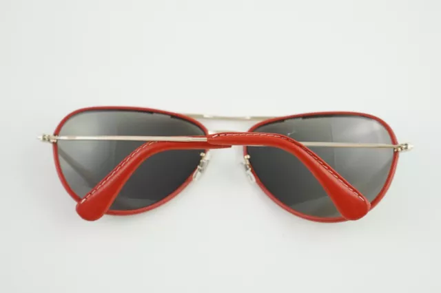 Paul Smith PS-817L 61-16-135 Red Leather Wrap Gold/Grey Sunglasses Aviator 3