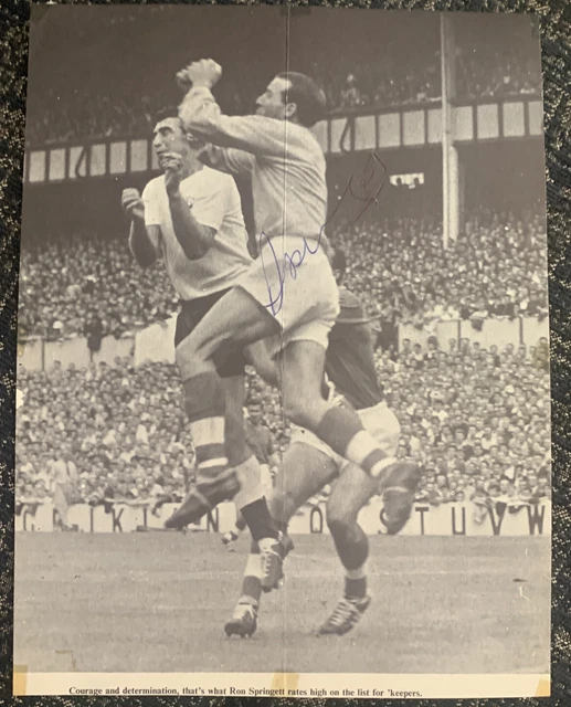 Signé Ron Springett Coupe Du Monde Angleterre 1966 Football Autographe Signature
