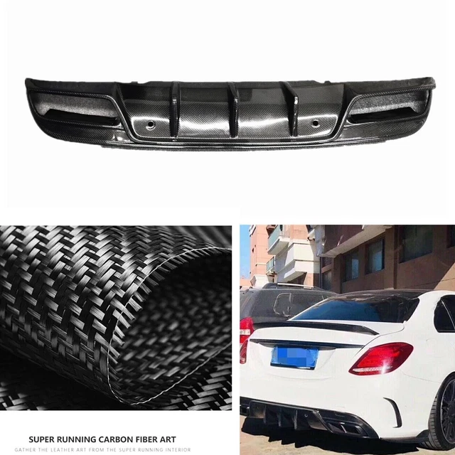 Labbro diffusore posteriore in fibra di carbonio per M-Benz W205 C250 C300 C43 C63 2015-2019 4 porte