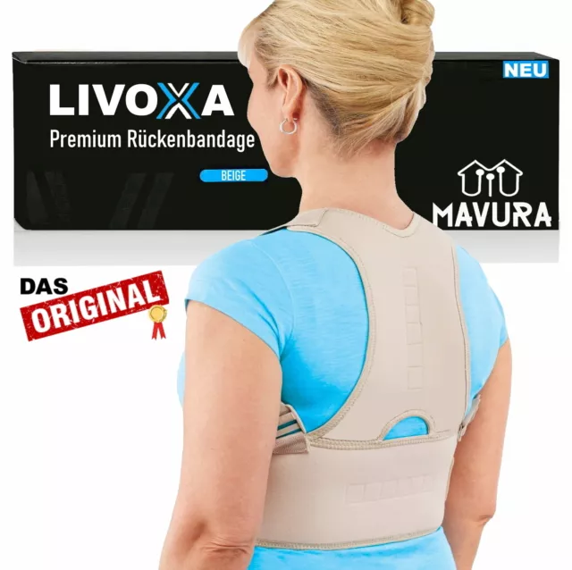 LIVOXA Rückenbandage Ergonomischer Rückenhalter Geradehalter Rückenstabilisator