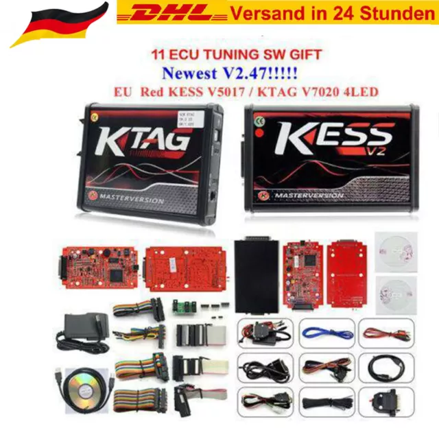 KESS V2. V5.017 EU Master + KTAG V7.020 ECU Pkw LKW Programmiergerät. DHL 2