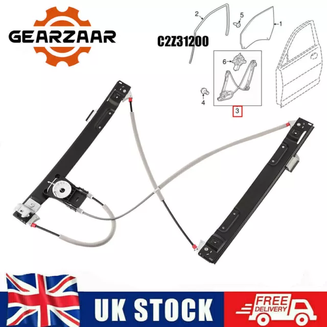 Fits Jaguar Xf Window Regulator Front Right Rh Driver Side C2Z31200 2008 - 2015