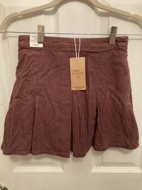 BNWT NEXT GIRLS CORD SKIRT AGE 9yrs Pleated, Adjustable Waist