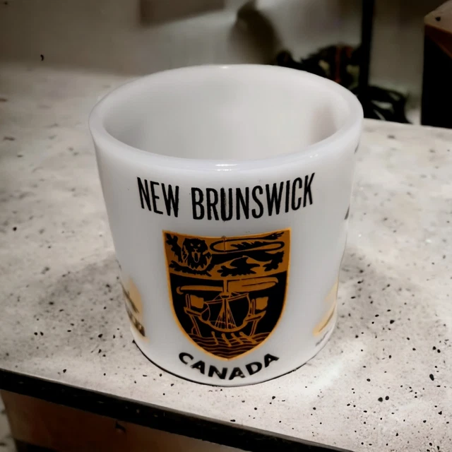 New Brunswick Coffee Mug Canada Glasbake Milk Glass Cup Glassbake 77 Vintage