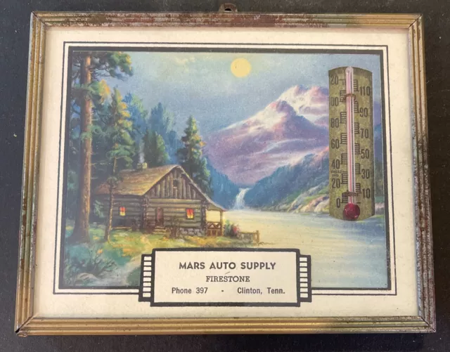 Vintage Mars Auto Supply Firestone Clinton Tennessee Advertising Thermometer