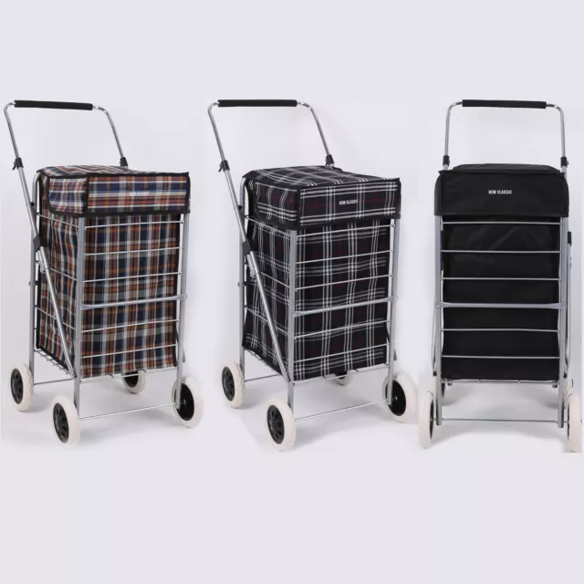 4 Wheel Shopping Cart Trolley Folding Mobility Large Travel Premium 60L Bag Case